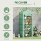 Portable Greenhouse, Outdoor Hot House Plant Flower Greenhouse with 4 Tier Shelves, Steel Frame, PE Cover, Dark Green