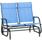 Outdoor Glider Bench, Patio Glider for 2 Persons, Blue