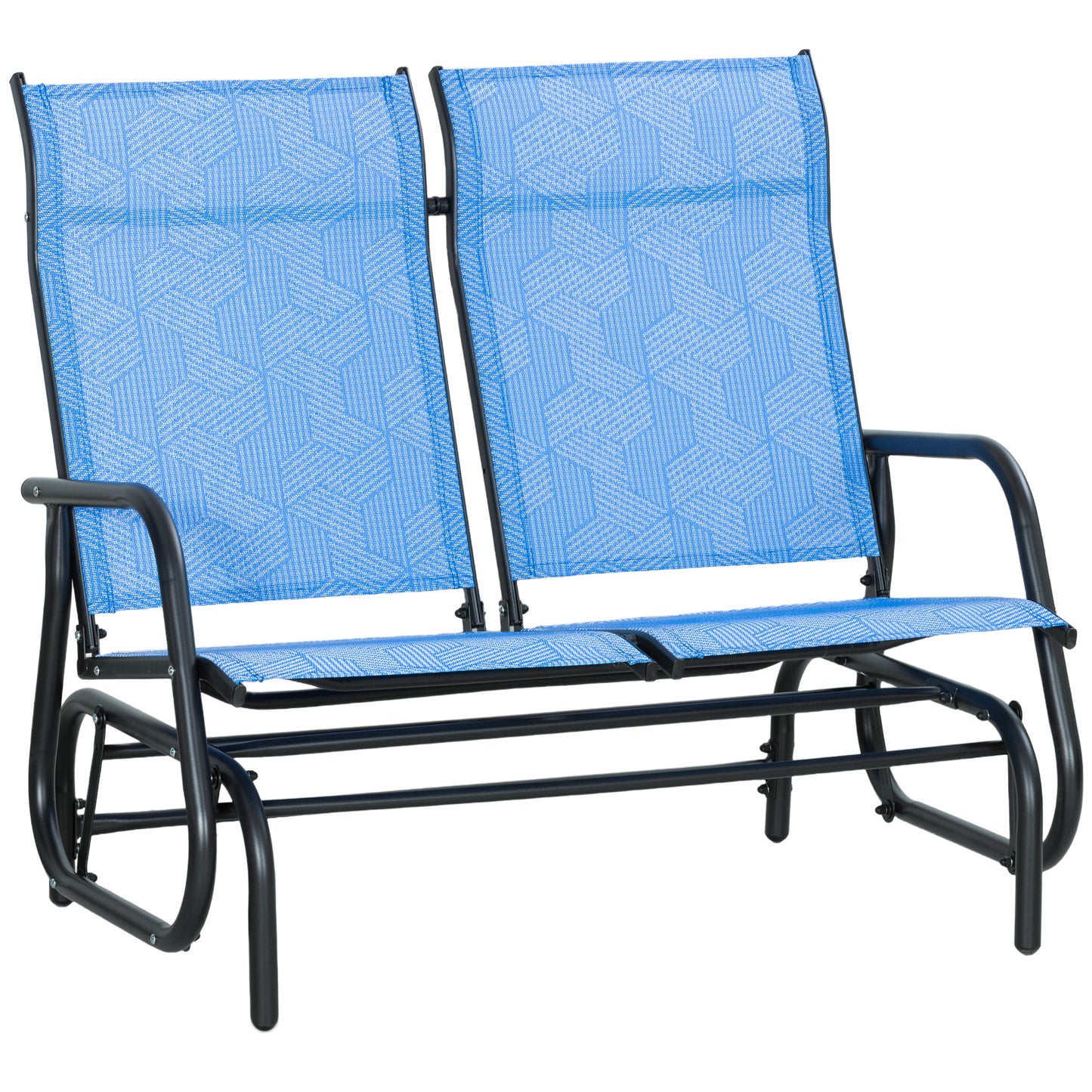 Outdoor Glider Bench, Patio Glider for 2 Persons, Blue