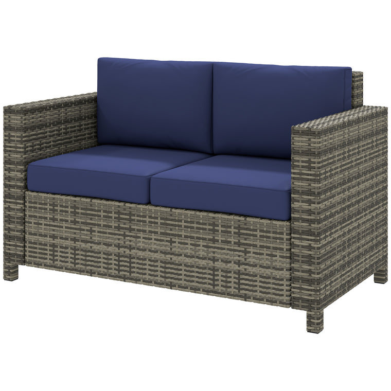 All-Weather Wicker Loveseat Sofa with Cushions