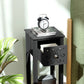 Nightstand Set of 2 with Drawer and Open Storage Shelf Black