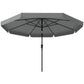 10 ft Patio Umbrella with Push Button Tilt and Crank, Outdoor Market Table Umbrella Parasol, Dark Grey