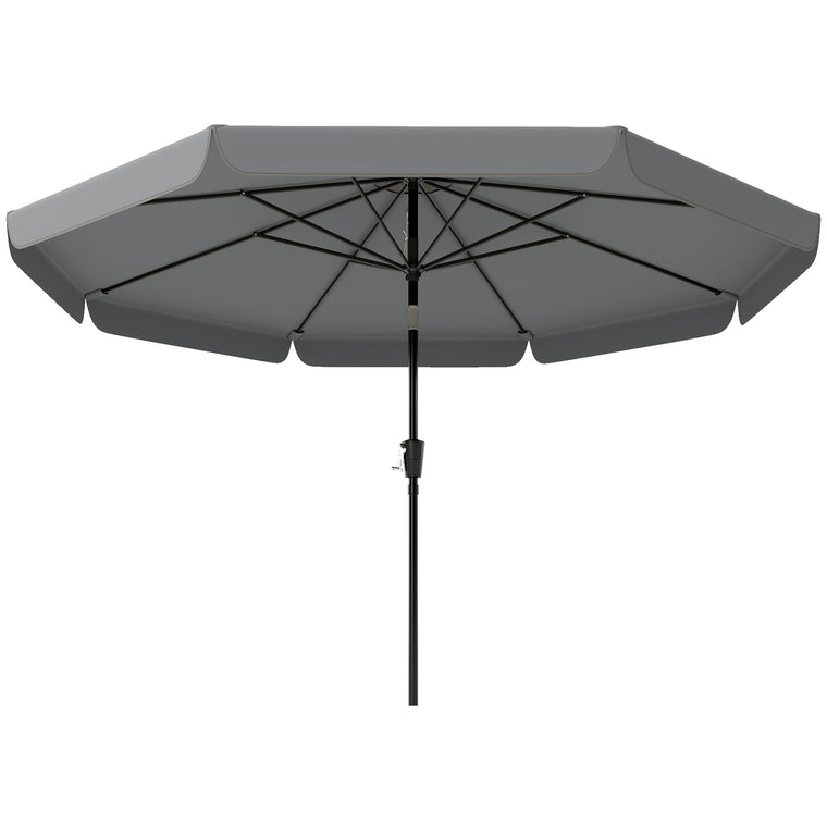 10ft Dark Grey Market Table Umbrella with Push Button Tilt
