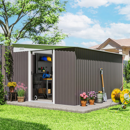 11' x 9' Storage Shed with Double Sliding Doors and Air Vents