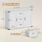 Sideboard with 3 Drawers and 2 Doors, 47" Buffet Cabinet with Adjustable Shelves for Kitchen, White Wood Grain