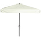 7.5ft Cream Half Parasol with Crank Handle & Top Vent