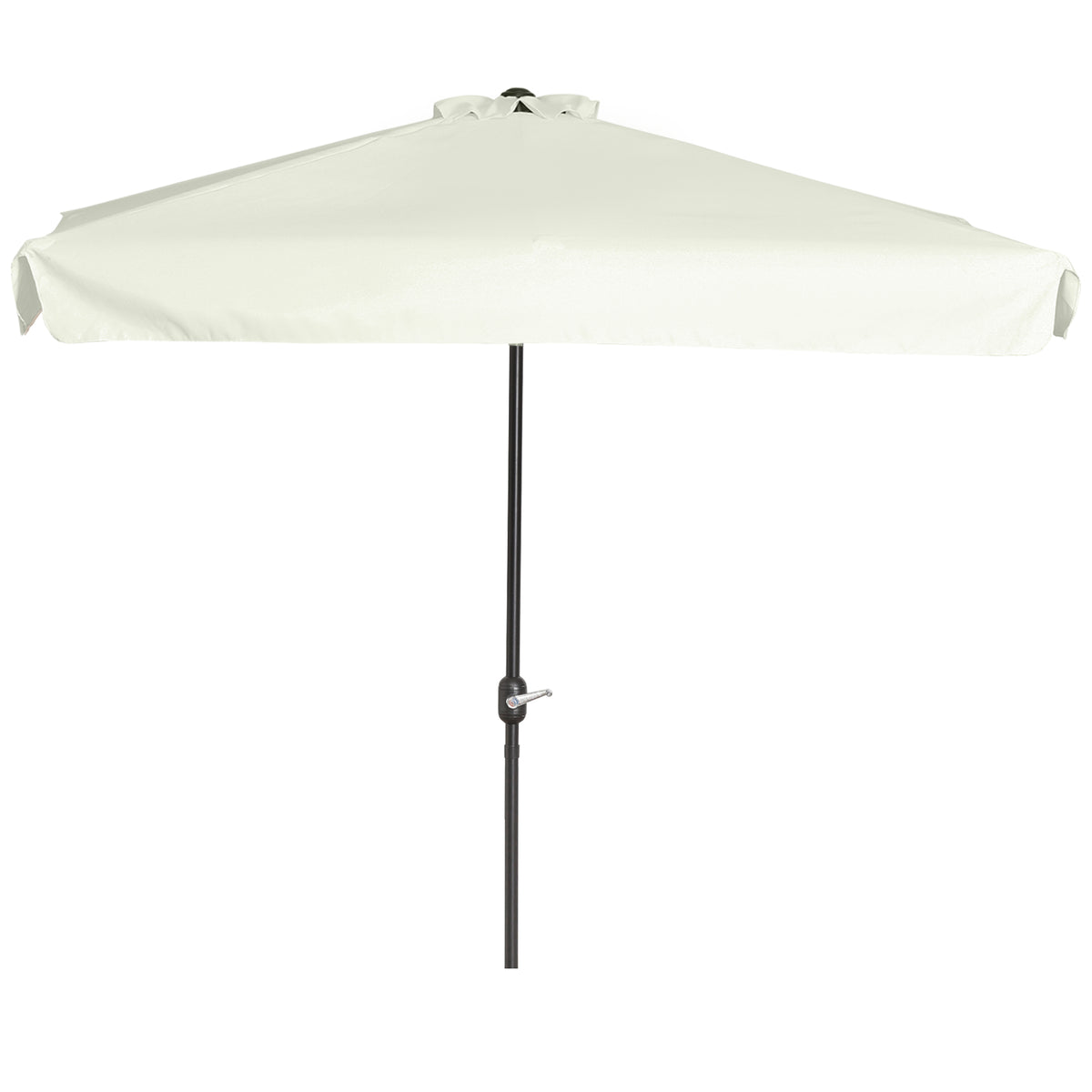 7.5ft Cream Half Parasol with Crank Handle & Top Vent