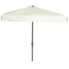 7.5ft Cream Half Parasol with Crank Handle & Top Vent