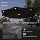 8.8FT Cantilever Patio Umbrella with Solar Powered LED Lights, Crank Handle, Cross Base for Outdoor Sun Shade, Grey