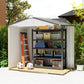7'x 4'x 6' Garden Tool Shed Metal Storage Shed w/ Foundation Kit and Double Doors Silver
