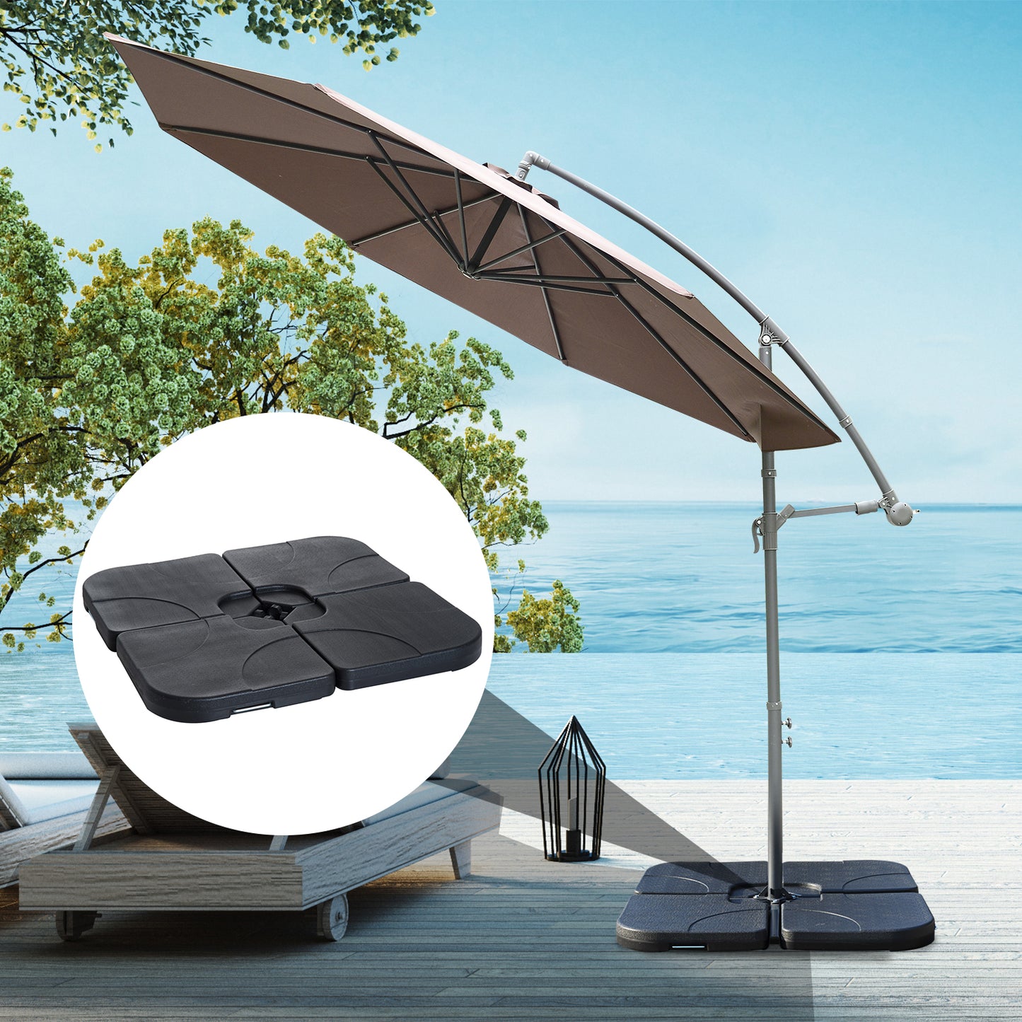 Black 4-Piece Portable Umbrella Base Weights