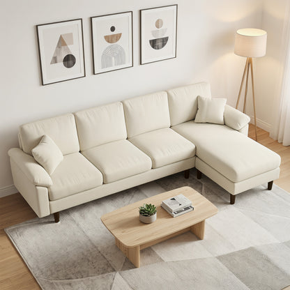 L-Shaped Sectional with Changeable Chaise & Pillows