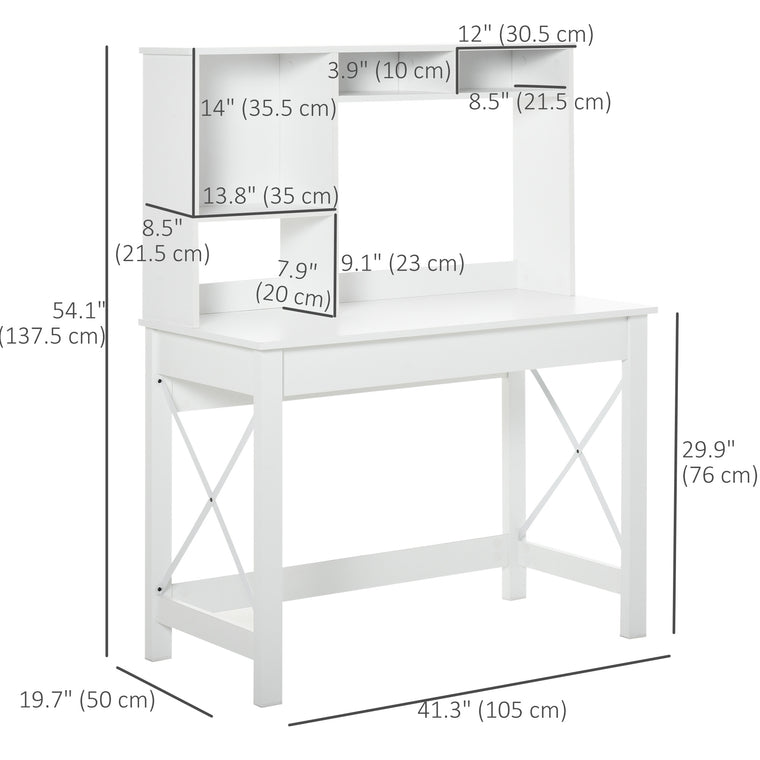 Computer Desk with Hutch and Storage Shelves