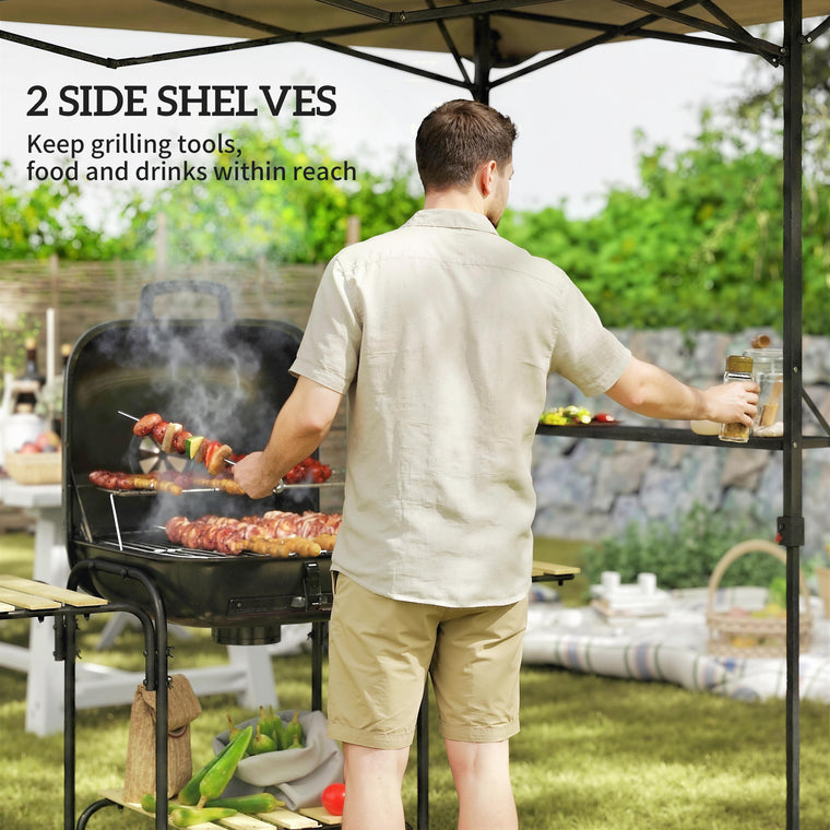 5' x 8.5' Grill Gazebo with 2 Shelves and Carry Bag