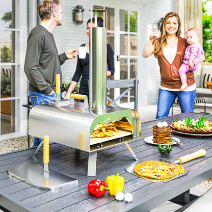 Portable Wood Pellet Pizza Oven with Stone & Peel