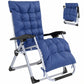 Reclining Zero Gravity Chair with Adjustable Backrest, Folding Garden Sun Lounger, Outdoor Recliner with Removable Cushion and Headrest, Dark Grey