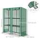 Lean-to Greenhouse with 3 Tier Shelves, Mini Greenhouse with 2 Roll-Up Doors for Indoor Outdoor, Green