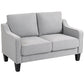 Loveseat Sofa, Modern Couch with Pocket Spring, Linen Upholstered, Thick Padded, Light Grey