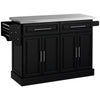 Rolling Kitchen Island with Stainless Steel Top