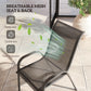 Set of 4 Outdoor Dining Chairs, Stackable Lawn Chairs with High Back, Breathable Mesh Seat for Garden Porch, Black