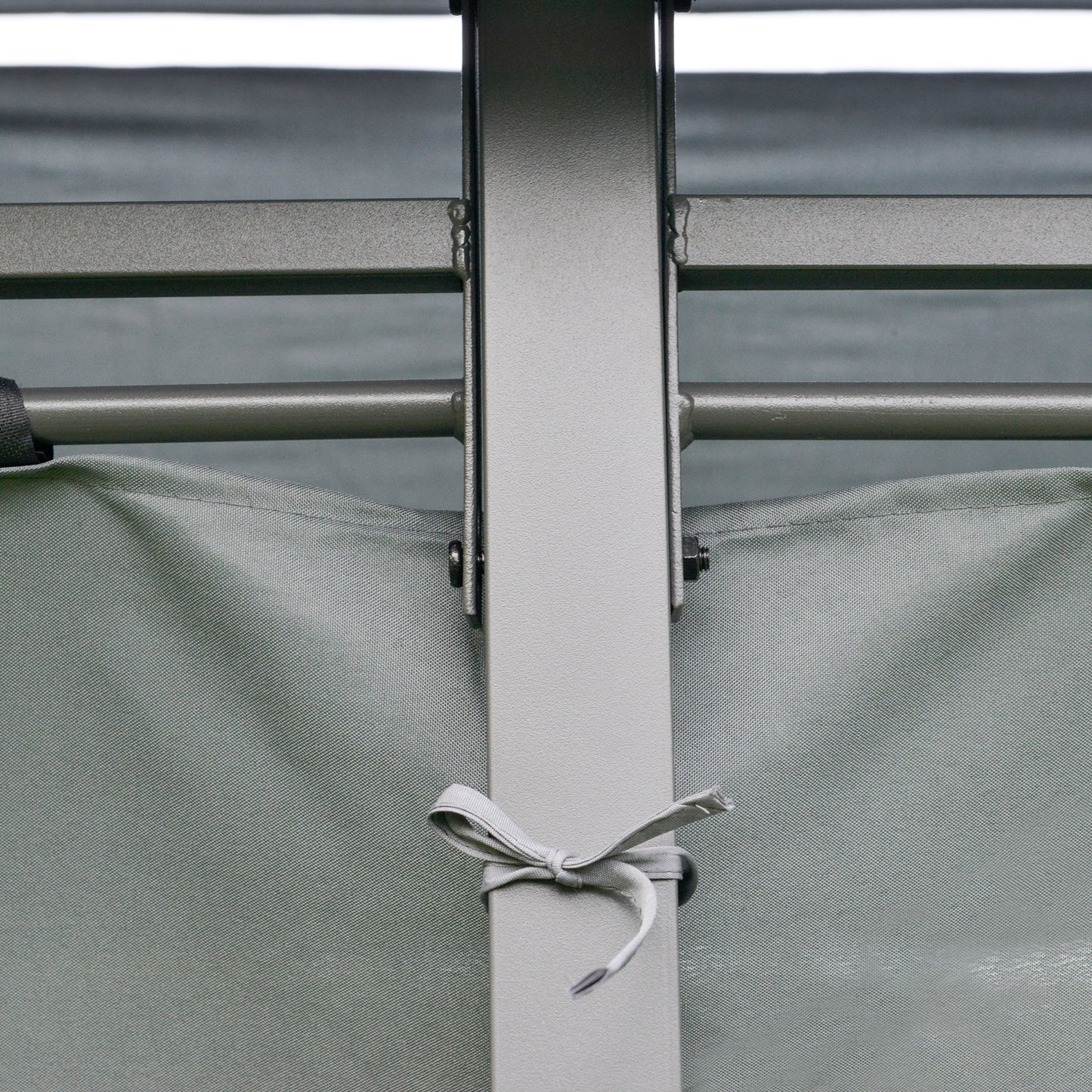 13'L x 10'W x 8.7'H Patio Gazebo Outdoor 2-Tiers Garden Canopy Yard Sunshade Shelter with Curtains, Grey