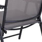 4-Piece Folding Chair Set for Relaxing on Patio Balcony Garden, Comfortable Outdoor Furniture with Armrests, Grey