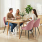 Modern Dining Chairs Set of 4, Upholstered Dining Room Chairs with Metal Legs, Shell Backrest, Padded Seat, Pink