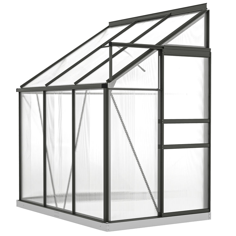 6' x 4' Aluminum Lean-To Greenhouse with Rain Gutter