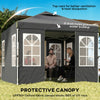 9.6' x 9.6' Dark Grey Pop-Up Canopy Tent with 4 Sidewalls