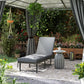 Folding Outdoor Lounge Chair, Wicker Chaise Lounge Tanning Chair with Cushion for Beach, Poolside, Garden, Grey