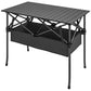 3ft Folding Camping Table, Picnic Table with Mesh Storage Net, Carrying Bag and Metal Frame, Black