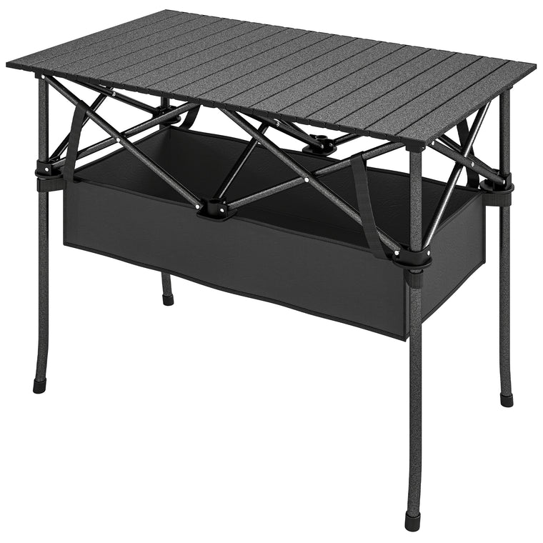 3ft Folding Camping Table with Mesh Storage Net