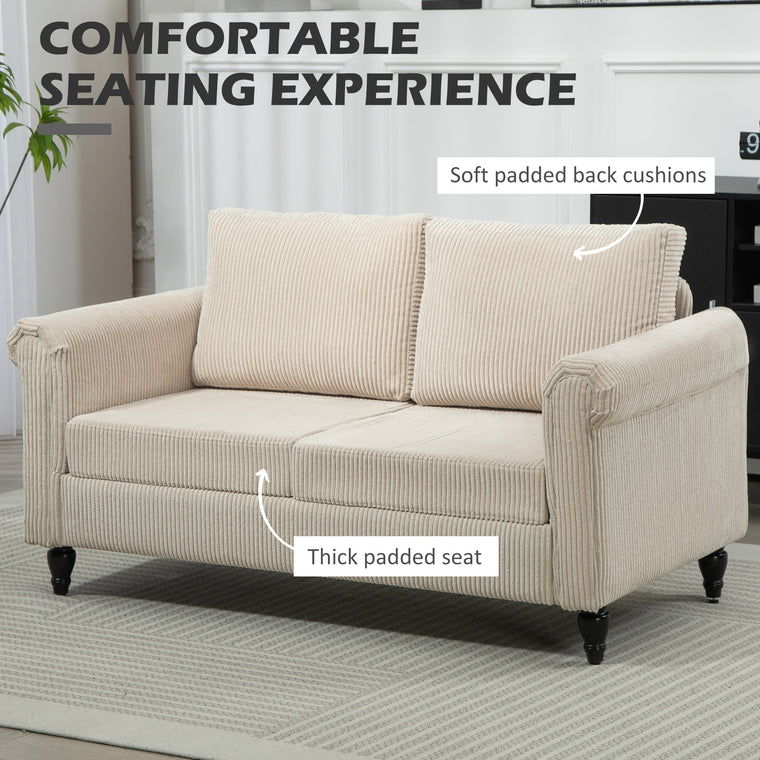 Vintage 2-Seater Loveseat Sofa with Rolled Arms
