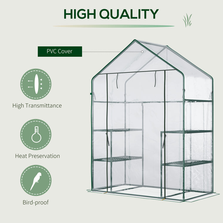 56" x 29" x 77" Clear Mini Greenhouse with 4 Shelves