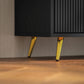 TV Stand with Storage for 55 Inch TV, Modern TV Cabinet with 2 Open Shelves and 2 Cabinets for Living Room, Black