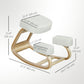 Ergonomic Kneeling Chair, Wood Kneel Stool with Thick Pads, Desk Knee Chair, Improve Posture, Cream White