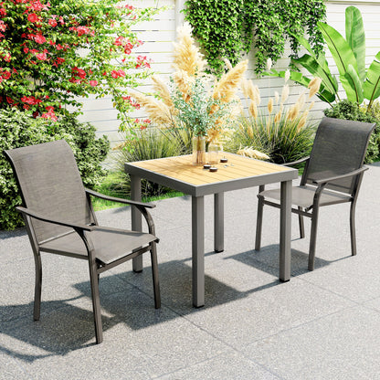 Patio Chairs with Armrest and High Backrest, Set of 2