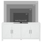 Sideboard Cabinet Buffets Table with Barn Style Doors TV Cabinet Stand for TVs up to 65" with 4 Cable Holes White