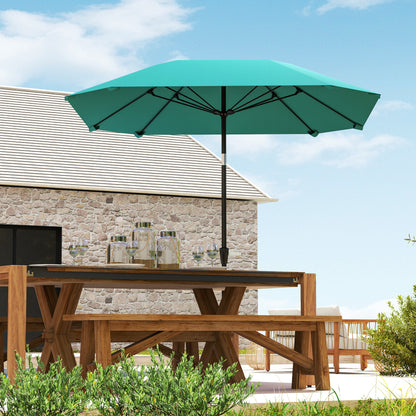 7.6FT Sky Blue Aluminum Market Umbrella with 8 Ribs