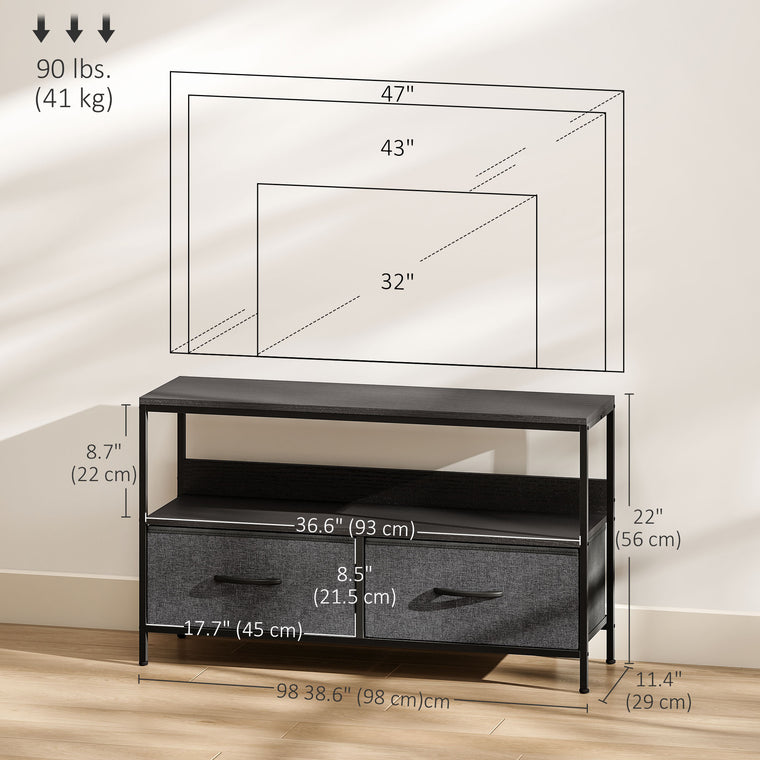 TV Stand with Charging Station and Linen Drawers