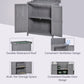 Wooden Garden Tool Storage Shed Kit with Hinged Roof, 2-Tier Shelves and Double Doors, 74x43x88cm, Dark Grey
