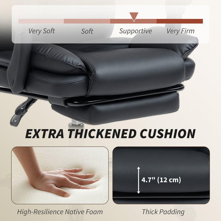 Reclining Executive Office Chair with Headrest and Footrest