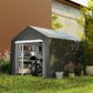 Outdoor Storage Shed Portable Garage with Roll-up Door for Motorcycle, Bike, Garden Tools, Beige - 10' x 10'
