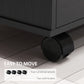 Modern Lateral Filing Cabinet, 3 Drawer File Cabinet for Letter and A4 Size Documents, Mobile, Printer Stand with Open Shelves, Rolling Wheels, Black