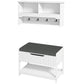 Wall Mounted Coat Rack with Shoe Storage Bench, Hall Tree and Bench, Clothes Hanger Rack with Shelves for Hallway White