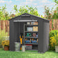 6' x 4' Portable Shed, Waterproof Bike Tent with Roll-up Zipper Door, Vent and Galvanised Metal Frame, Dark Grey