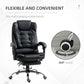 Ergonomic Office Chair with Back Support, PU leather Executive Office Chair with High Back, Retractable Footrest, Black