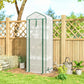 Mini Greenhouse with Screen Roof, Portable Small Greenhouse with Roll-Up Zipper Door