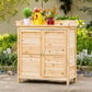 Wood Garden Shed, Compact Outdoor Storage Cabinet Potting Shed with Inner Shelf and Double Doors for Backyard, Natural