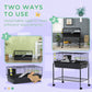 35" Small Animal Cage Rolling Guinea Pig Cage with Detachable Stand, Water Dispenser, Food Dish, Ramp, Wheels, Dark Grey